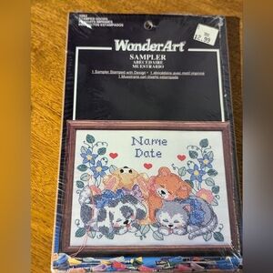 Brand New Wonder Art Baby Morning Light 11x14 Sampler Stamped Cross Stitch kit
